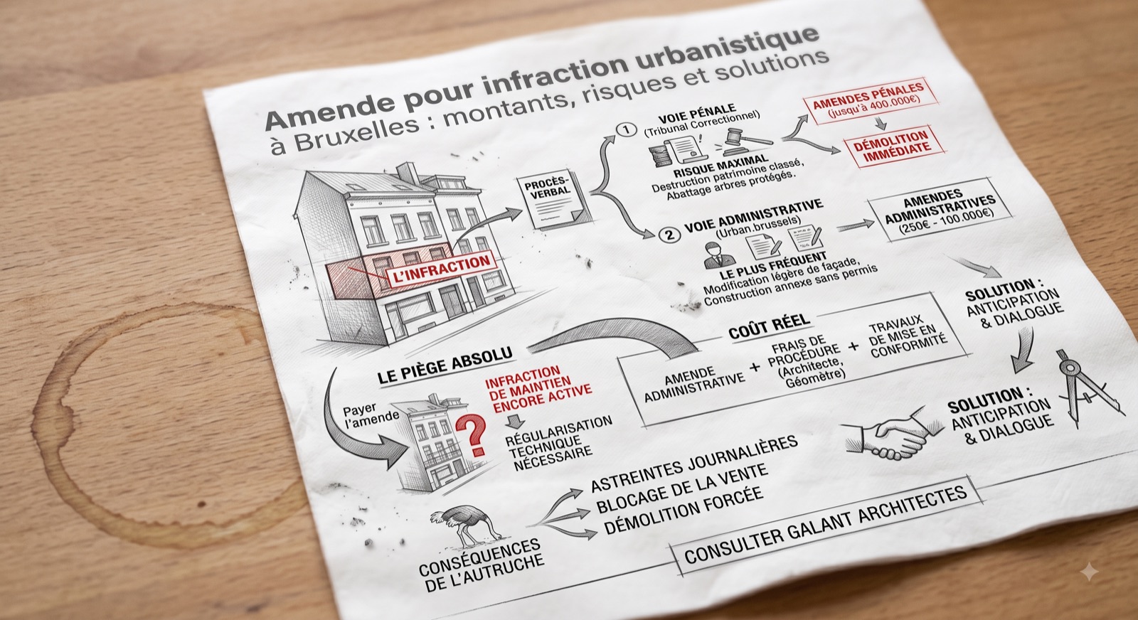 Amende pour infraction urbanistique à Bruxelles